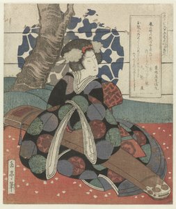 Frau mit Koto auf dem Schoß