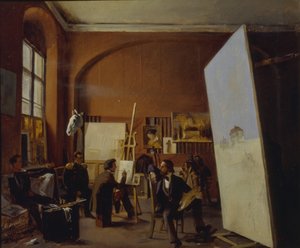 Atelier des Malers Graf Vasily Maksutov, 1858 von Yevgraf Semyonovich Sorokin