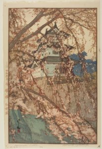 Hirosaki-Schloss, aus der Serie "Acht Ansichten der Kirschblüten" von Yoshida Hiroshi