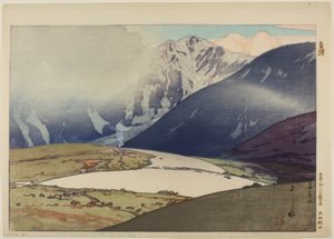 Tateyama Betsuzan, aus der Serie "Zwölf Szenen der japanischen Alpen" von Yoshida Hiroshi