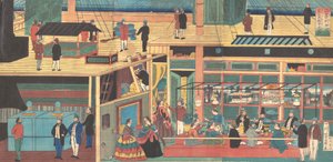 Ansicht in einem amerikanischen Dampfschiff, 1861 Bunkyu, 1. Jahr, 4. Monat von Yoshikazu