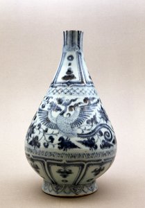 Blau-weiße Vase, Yuan-Dynastie (1206-1368) von Yuan Dynasty Chinese School