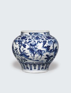 Weißer und blauer Guan, Mitte des 14. Jahrhunderts von Yuan Dynasty Chinese School