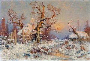 Winterlandschaft im Abendsonnenschein von Yuly Klever