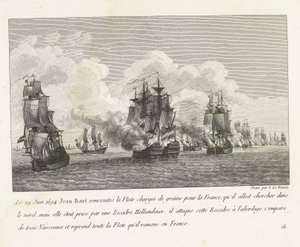 Jan Bart erobert Getreideschiffe von einem holländischen Geschwader zurück, 1694 von Yves Marie Le Gouaz