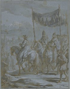 Einzug des Zuges eines Kaisers und Papstes in eine Stadt von Zeger Jacob van Helmont