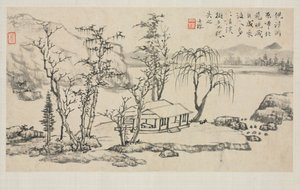 Landschaftsalbum in verschiedenen Stilen: Landschaft nach Ni Zan, 1684 von Zha Shibiao