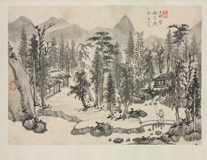 Landschaftsalbum in verschiedenen Stilen: Landschaft nach Wu Zhen