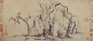 Elegante Felsen und spärliche Bäume