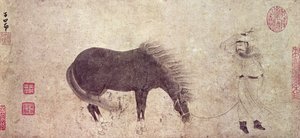 Pferd und Stallbursche im Winter von Zhao Mengfu Chao Meng Fu or