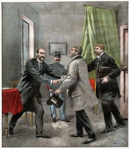 Alfred Dreyfus mit seinen Anwälten von . .