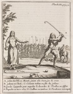 Chilenischer Indianer spielt eine Art Hockey von Frederick (attr. to) Barnard