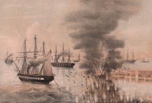 Explosion der Laterne von Ancona am Meer, Belagerung von Ancona von William Walcutt