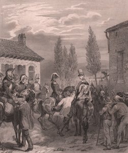 Französische Armee betritt Belgien, August 1831, Stahlstich auf Chinapapier