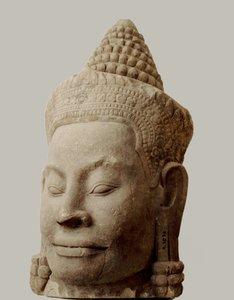 Kopf eines Dämons auf der Brücke zum Südtor, Angkor Thom, Nationalmuseum, Phnom Penh