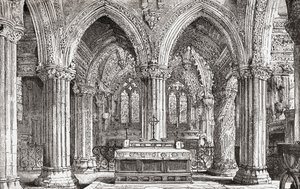 Innenraum der Rosslyn-Kapelle, Roslin, Midlothian, Schottland von . .