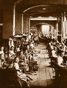 Männer arbeiten in einer Seilfabrik in Turin von Georg Carl Heinrich Dollmann
