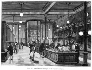 Herr Swans Elektrikwerkstatt in Newcastle-Upon-Tyne von Frederick (attr. to) Barnard