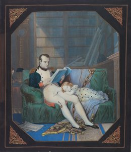 Napoleon in seinem Arbeitszimmer mit dem König von Rom, ca. 1860 von . .