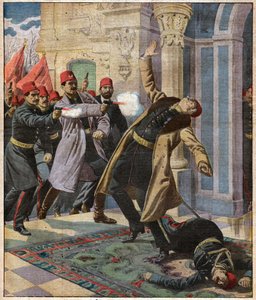 Osmanischer Staatsstreich: Enver Pascha und die CUP stürmen den Kaiserpalast und töten Minister Nazin Pascha, 9. Februar 1913