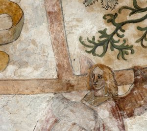 Pfarrkirche (Parochiekerk Sint-Martinus). Innenraum. Nordquerhaus. Die Wandmalereien an den Gewölben. von . .