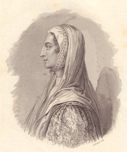 Porträt der italienischen Adligen Beatrice Lascaris di Tenda (1372-1418), Kupferstich von G Fusinati nach einem Porträt, veröffentlicht von Antonio Campo von William Walcutt