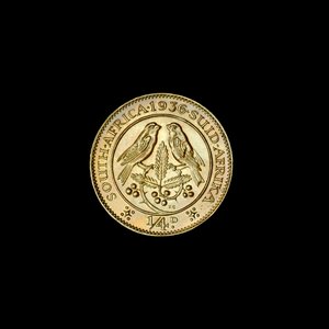Südafrikanische Viertelpenny-Münze (Farthing) 1936