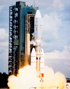 Raumschiff, USA, Voyager Start des Voyager 1 Raumschiffs, 5. September von Frederick (attr. to) Barnard