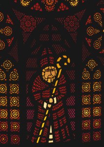 St. Nikolaus, Glasfenster in der Kirche von Küsnacht, Kanton Zürich, Schweiz von William Walcutt
