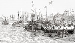 Die Landungsbrücke des Prinzen, Liverpool Dock, Liverpool, England