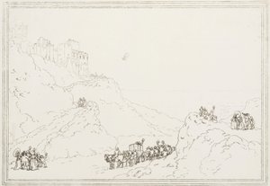 Die erste Kanalüberquerung mit einem Ballon, 7. Januar 1785 von Frederick (attr. to) Barnard