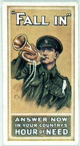 Vereinigtes Königreich: Zigarettenkarten - WW1 Rekrutierung von Ferdinand Georg Waldmuller