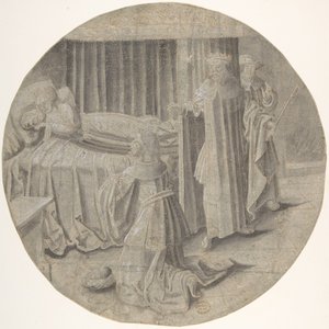 Haman bittet Esther um sein Leben, 16. Jahrhundert - Mitte 16. Jahrhundert von Circle of Pseudo Aert Ortkens