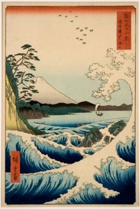 Das Meer bei Satta, Provinz Suruga, aus der Serie Sechsunddreißig Ansichten des Berges Fuji von Hiroshige