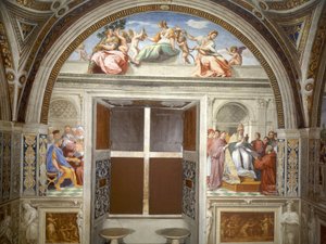 Kardinal- und Theologische Tugenden, Wand der Gerechtigkeit, Süden von Raphael