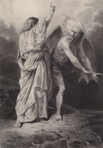 Christus wird vom Teufel versucht von after Albert Robida
