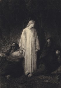 Jesus und die schlafenden Jünger von after Albert Robida