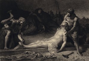 Jesus ans Kreuz genagelt