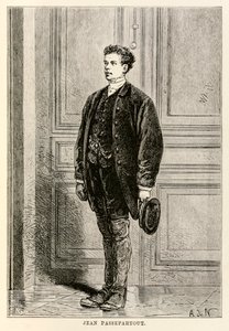 Jean Passepartout, aus In 80 Tagen um die Welt von Jules Verne, graviert von Louis Dumont, 1873