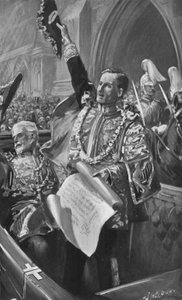 Die Proklamation von König Edward am Temple Bar, 24. Januar 1901