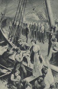 Die Männer der Birkenhead stehen stramm, während das Schiff in den Gewässern untergeht von after Charles Mills Sheldon