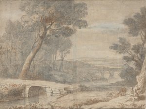 Die Rast auf der Flucht nach Ägypten von after Claude Lorrain