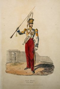Royal Marines Tambourmajor, ca. 1829 (handkolorierte Lithografie)
