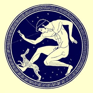Junge und Hase, Illustration aus Griechische Vasenmalereien von J. E. Harrison und D. S. MacColl, veröffentlicht 1894 von after English School