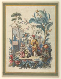 Tafel 7 einer Reihe chinesischer Genreszenen von after Francois Boucher