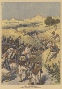 Französische Truppen jagen Banditen in Algerien von after Frederic Theodore Lix