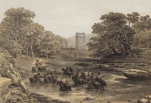 Turm von Gilnockie von after George Cattermole
