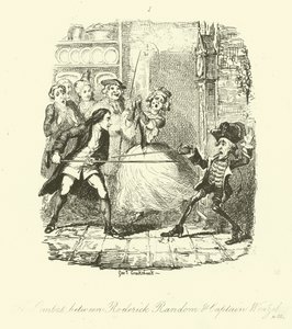 Illustration für Roderick Random von Tobias Smollett von after George Cruikshank