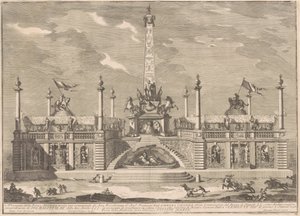 Die Prima Macchina für die Chinea von 1758: Eine "Deliziosa" mit hängenden Gärten von after Giuseppe Palazzi Giuseppe Pozzi after Paolo Posi