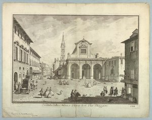Ansicht von Florenz, Platte aus "Scelta di XXIV Vedute delle principali contrade, piazze, chiese, e palazzi della Città di Firenze"